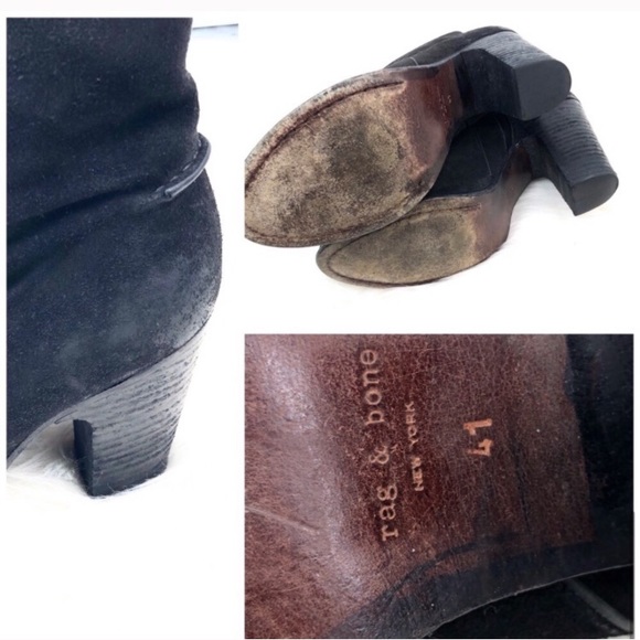 Rag & Bone Grayson Suede Booties in Black - Picture 8 of 8